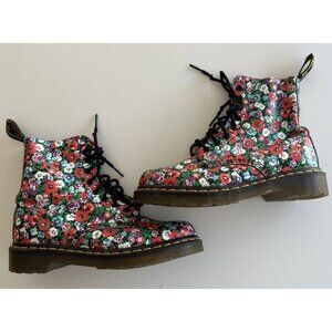 Vintage Dr Martens AW501 Pascal poppy flowers floral boots Womens sz 6 RARE